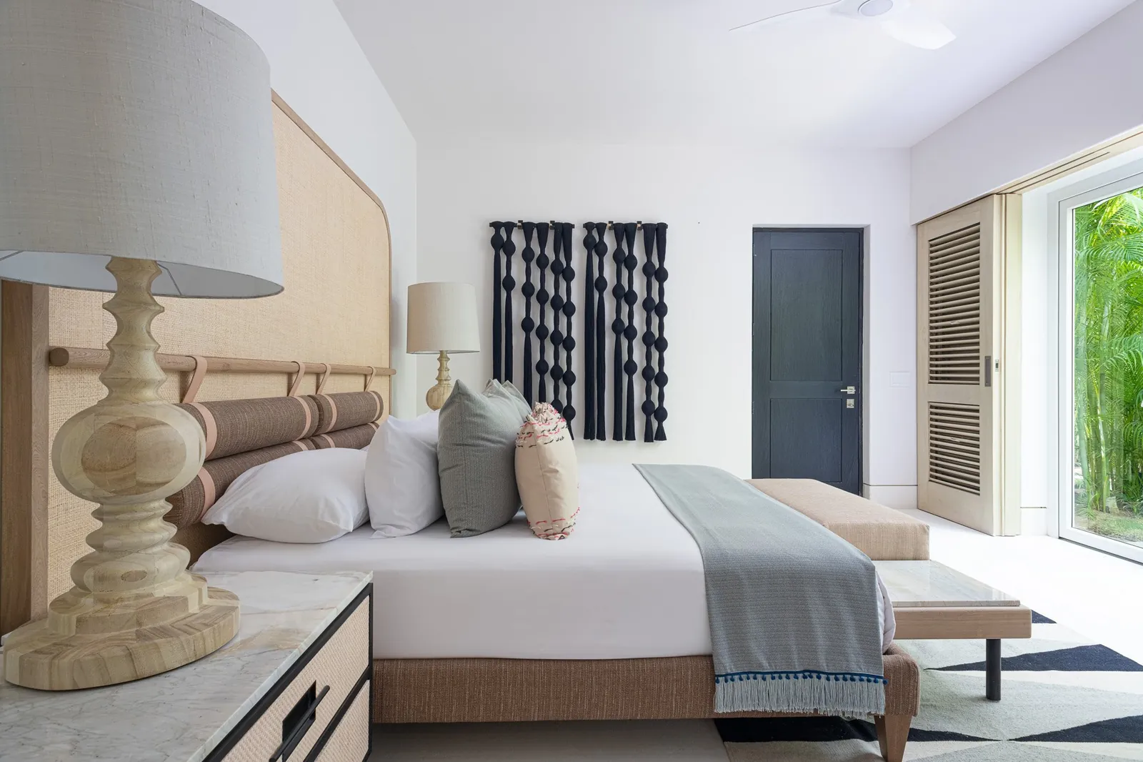 Garden View Suite 8: the king bed and garden door